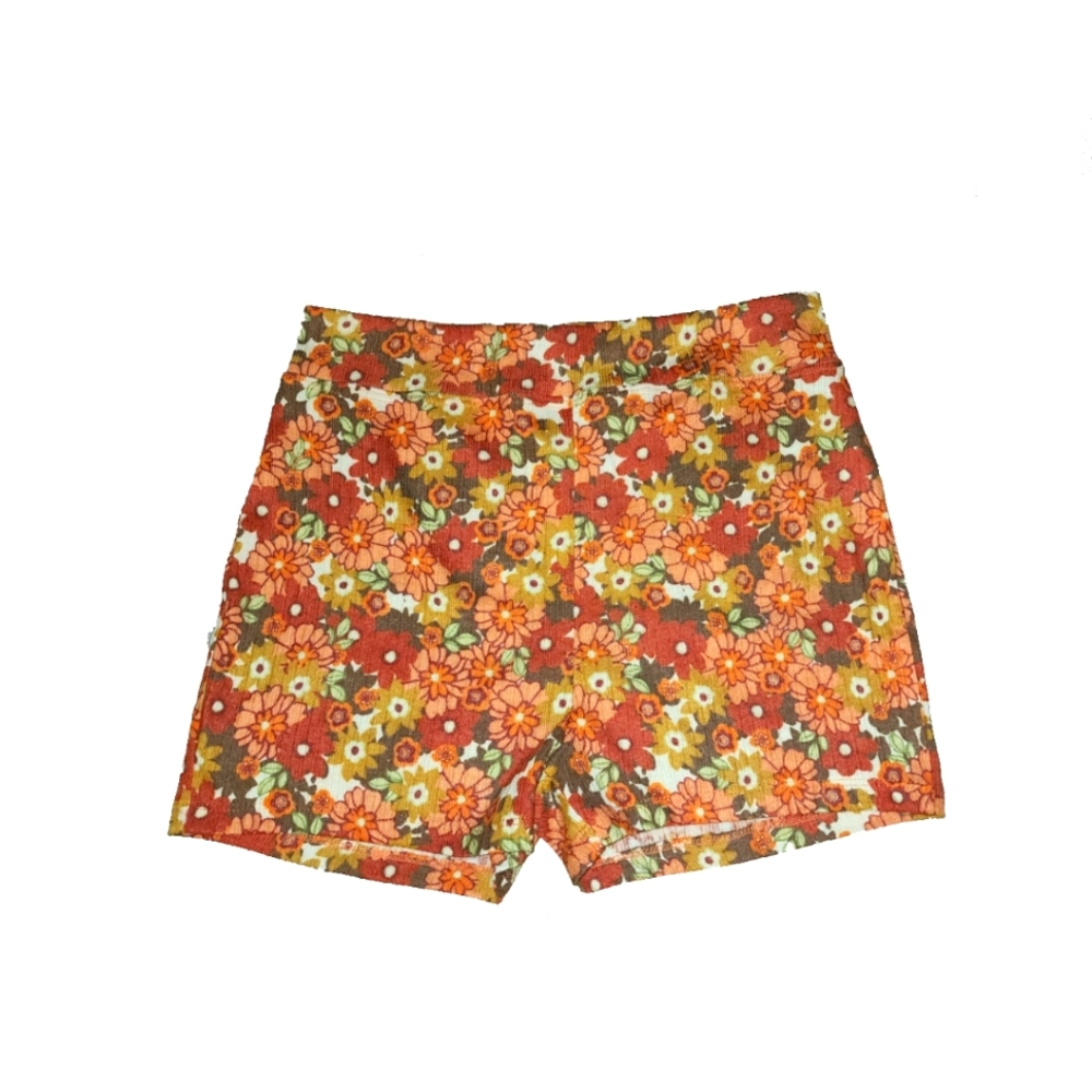 Mid-rise Floral Orange Shorts